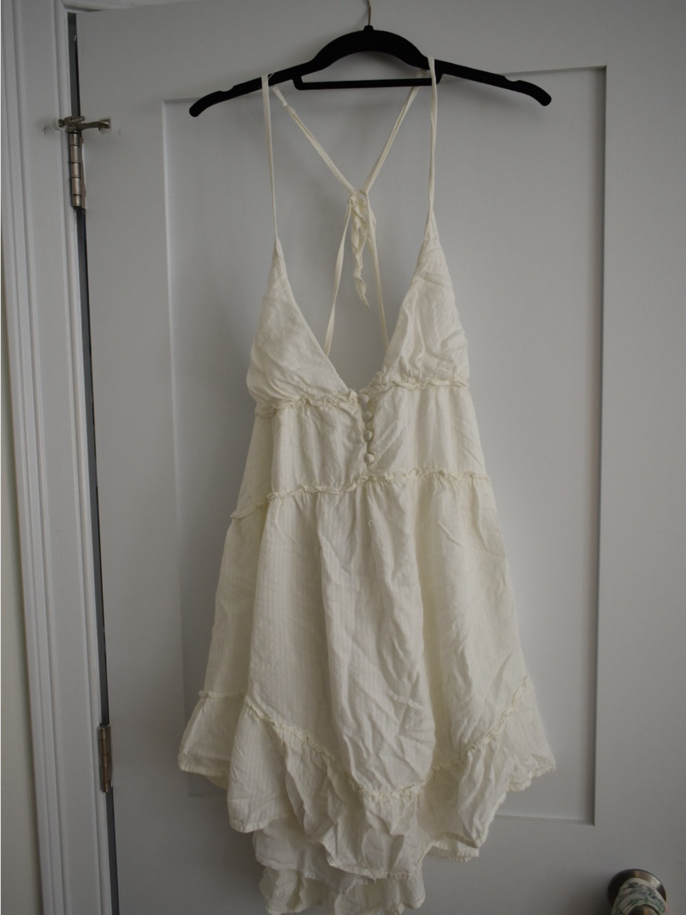 Urban Outfitters Cream Button-Front Summer Dress